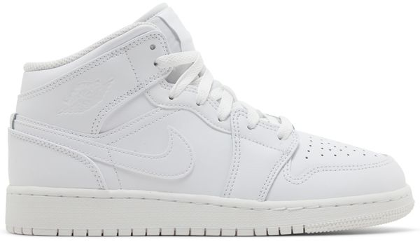 Jordan 1 Mid Triple White (2023) (GS)  - 554725-136