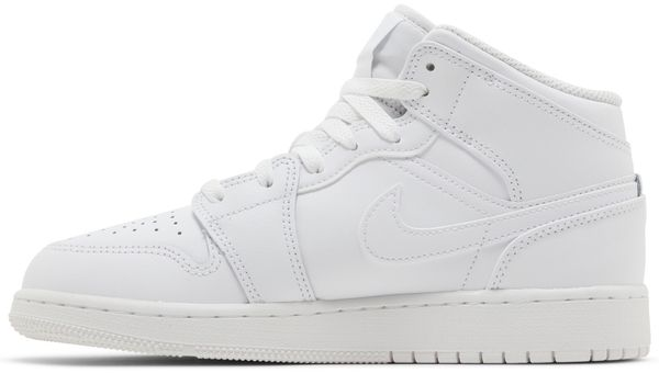 Jordan 1 Mid Triple White (2023) (GS)  - 554725-136