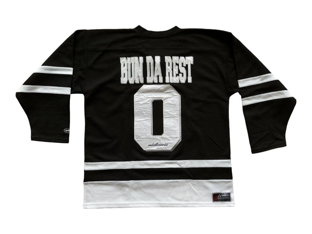 Corteiz Hockey Jersey Bun Da Rest Black White - JerseyBunBW