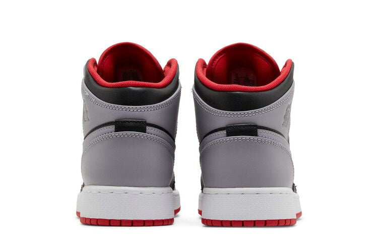 Air Jordan 1 Mid Cement Grey Red (GS) - DQ8423-006