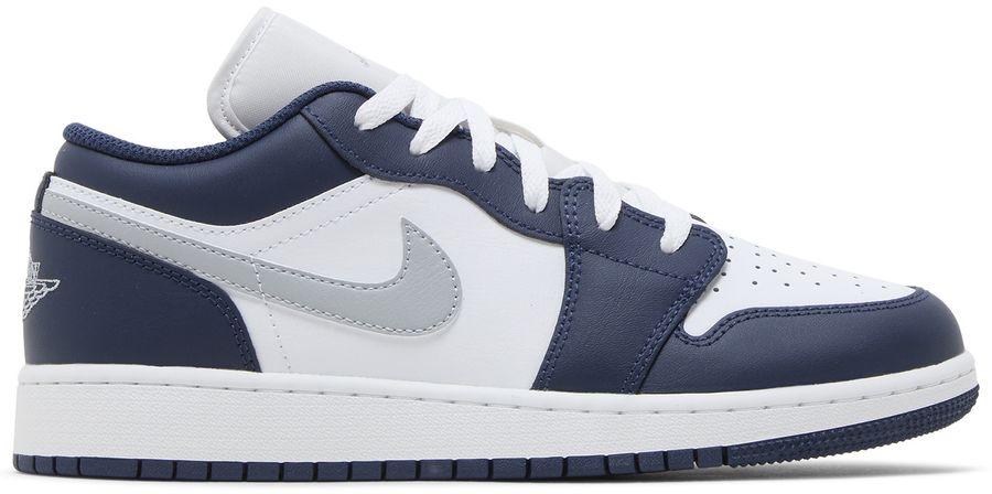 Jordan 1 Low Wolf Grey Midnight Navy - 553558-141