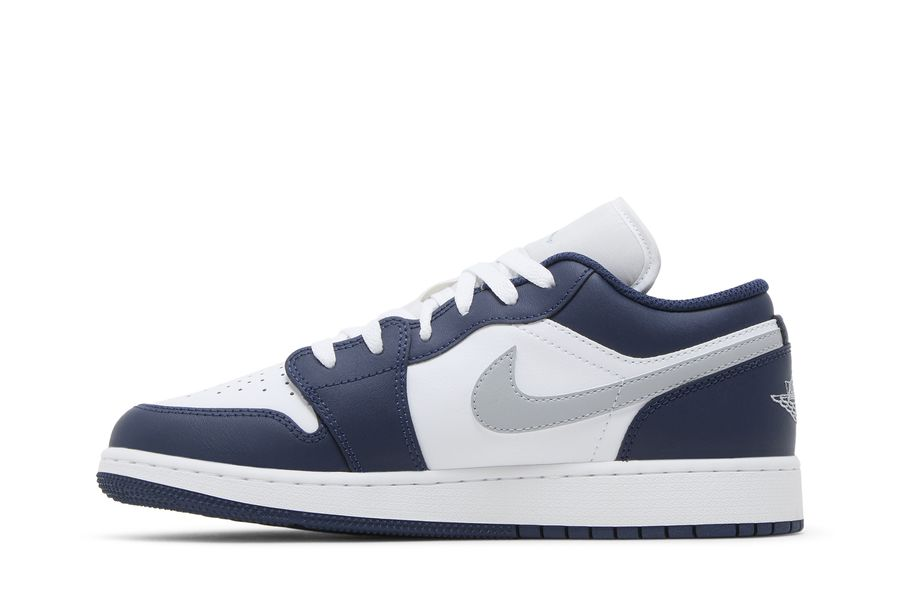 Jordan 1 Low Wolf Grey Midnight Navy - 553558-141