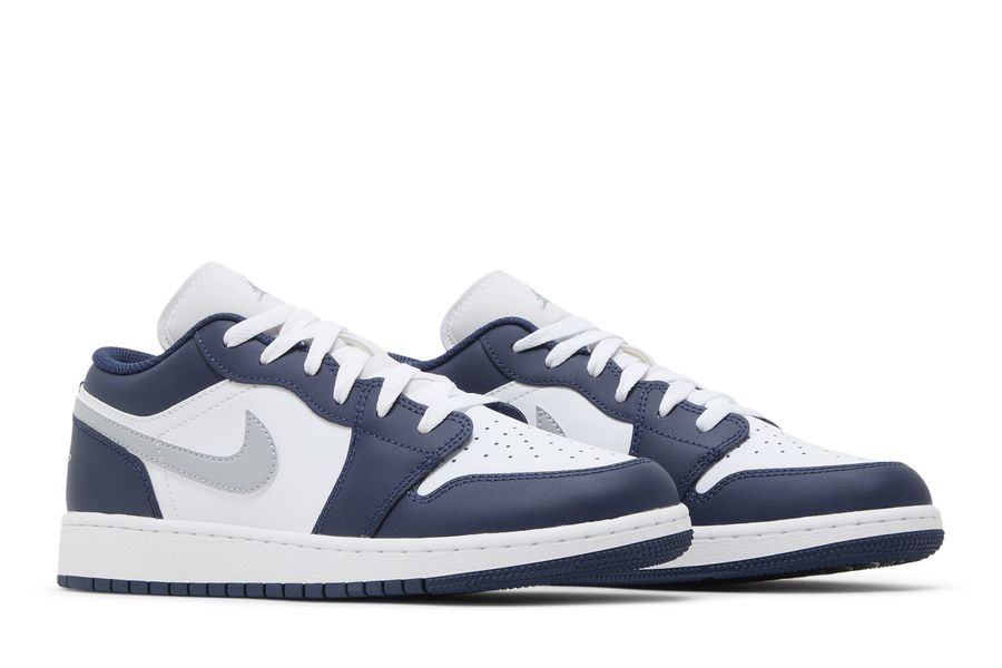 Jordan 1 Low Wolf Grey Midnight Navy - 553558-141