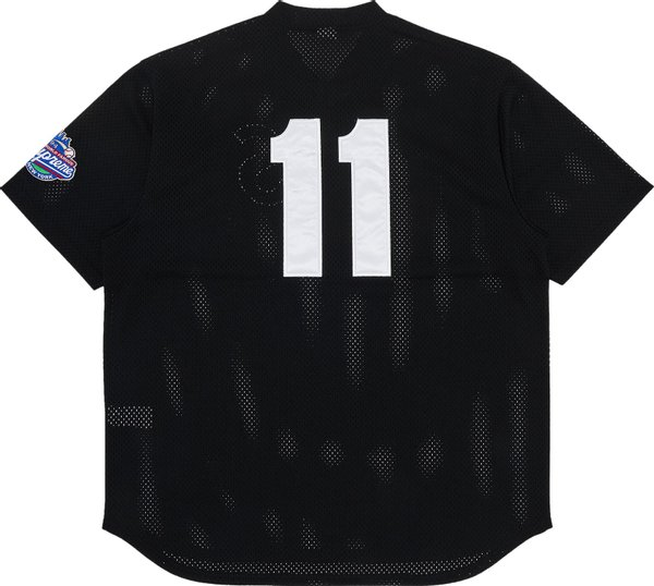 Supreme S Logo Baseball Henley Black - FW24HenleyB