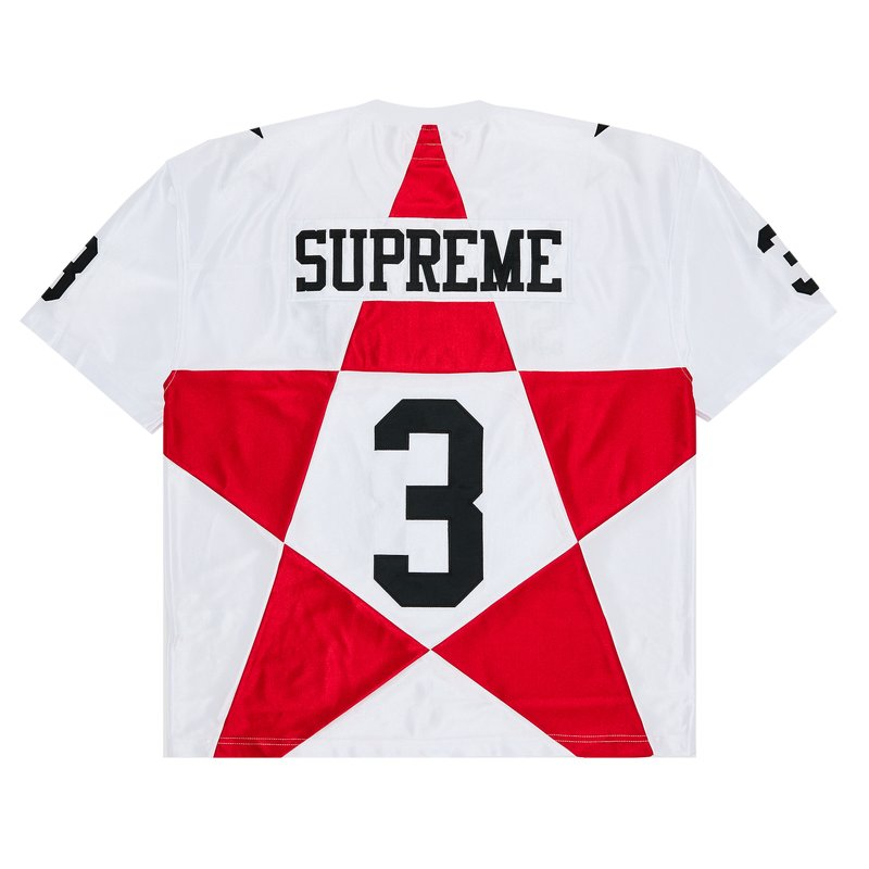 Supreme Star Football Jersey White  - FW24StarRED