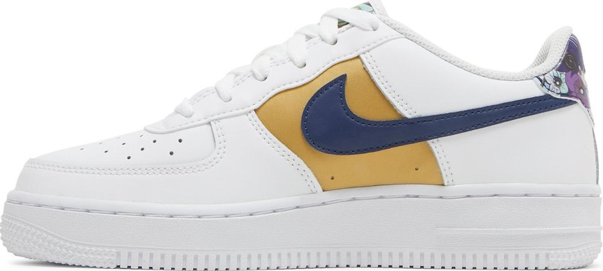 Nike Air Force 1 Low '07 LV8 White Blue Void Metallic Gold (GS) - DM3089-100