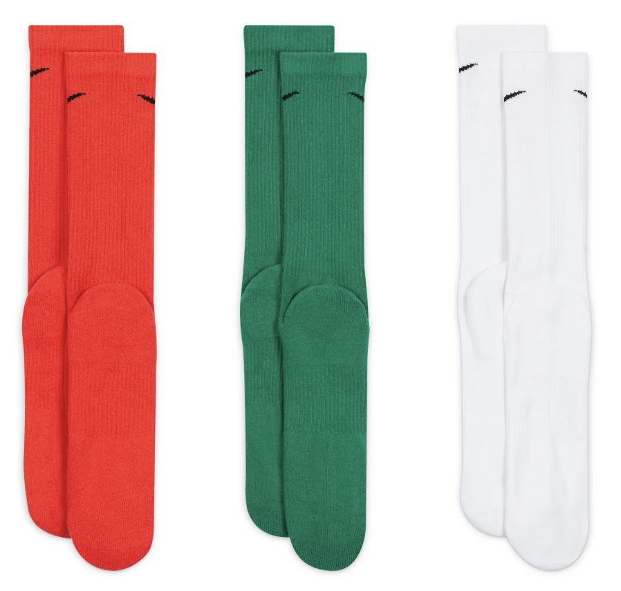 Nike Performance EVERYDAY PLUS CUSH CREW white / red / green - NIKE S0KS4