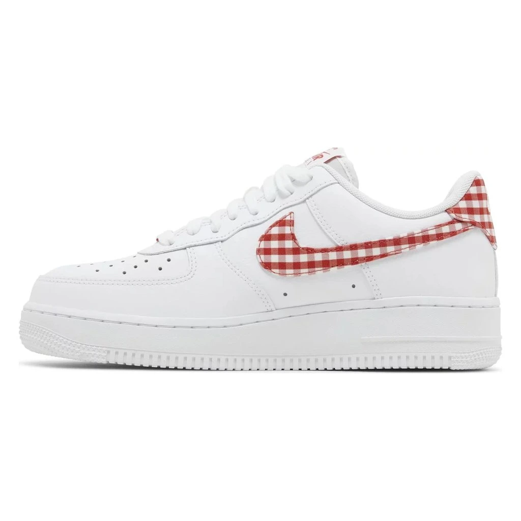 Nike Air Force 1 Low '07 Essential White Mystic Red Gingham - DZ2784-101