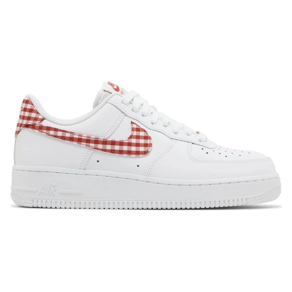 Nike Air Force 1 Low '07 Essential White Mystic Red Gingham - DZ2784-101