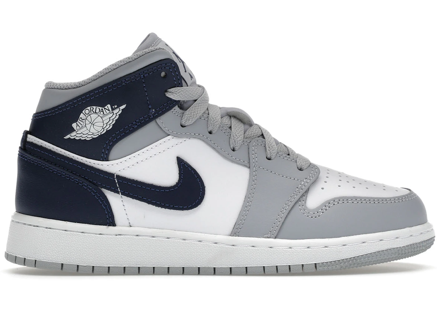 Jordan 1 Mid Wolf Grey Midnight Navy (GS)  - DQ8423-104