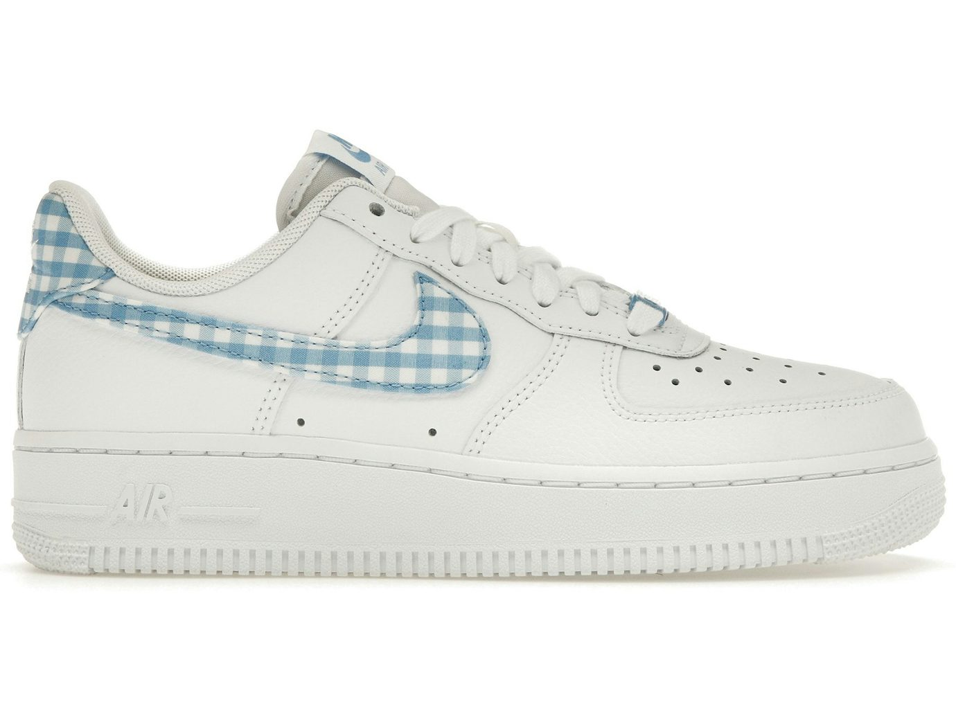 Nike Air Force 1 Low '07 Essential White University Blue Gingham - DZ2784-100