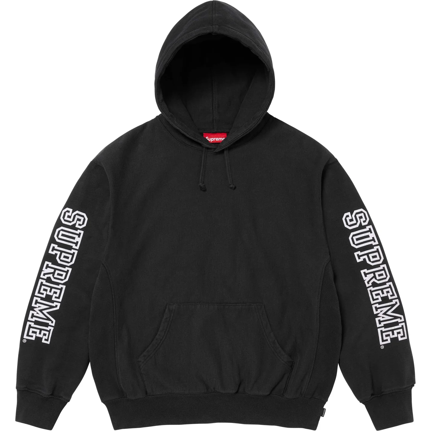 Supreme Collegiate Sleeve Hooded Sweatshirt Black  - FW24CSB