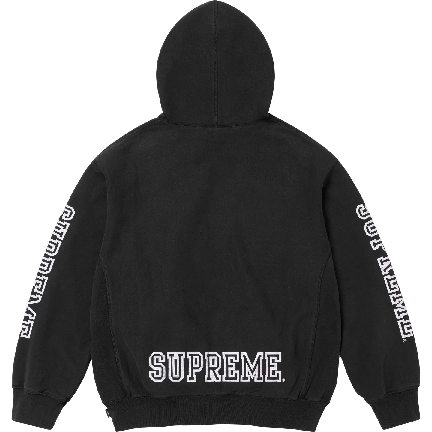 Supreme Collegiate Sleeve Hooded Sweatshirt Black  - FW24CSB