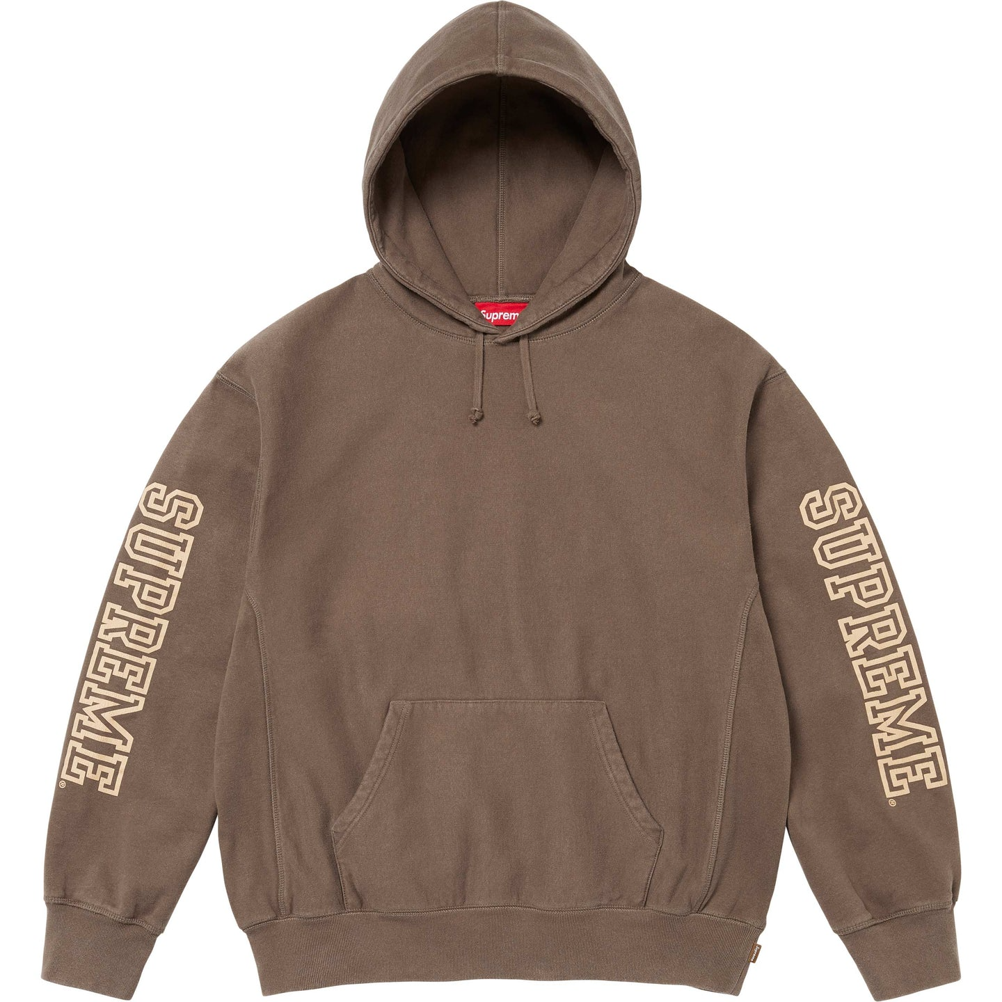 Supreme Collegiate Sleeve Hooded Sweatshirt Olive Brown  - FW24CSOB