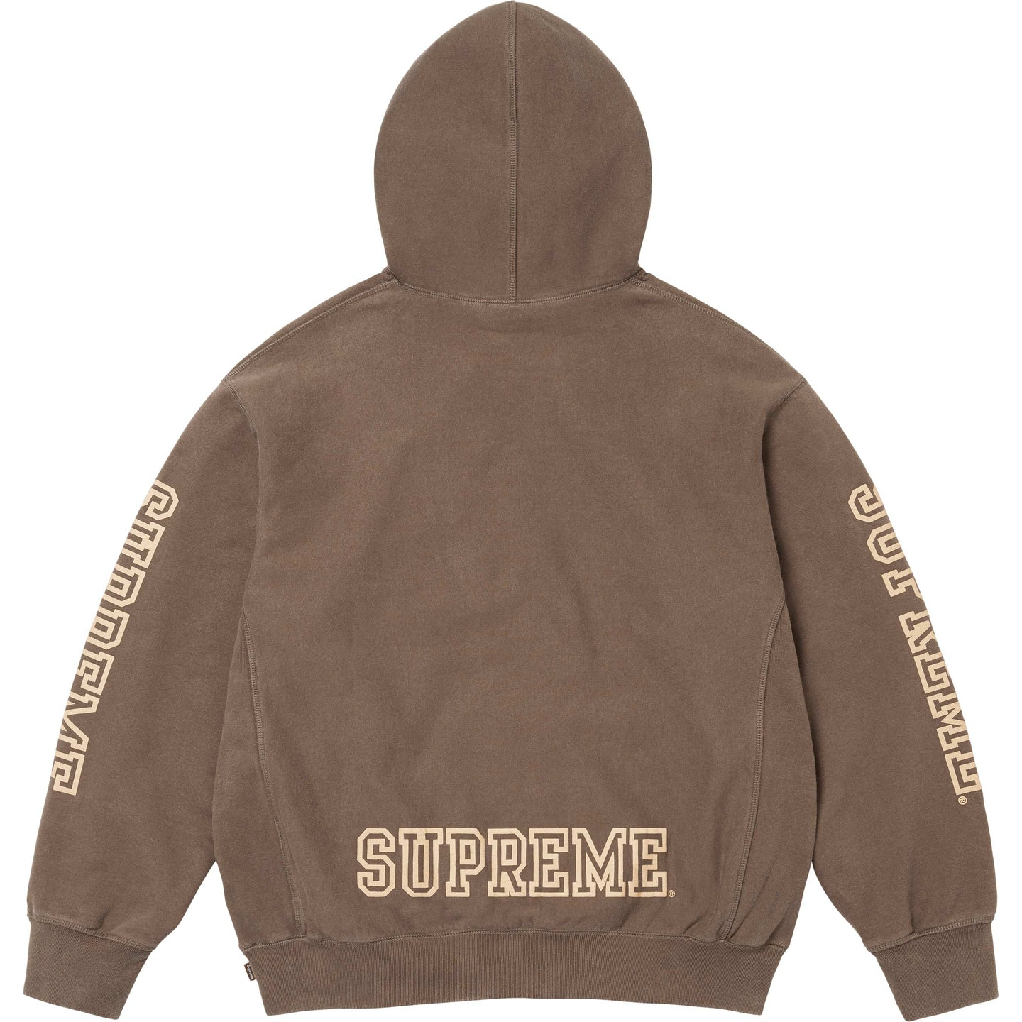 Supreme Collegiate Sleeve Hooded Sweatshirt Olive Brown  - FW24CSOB