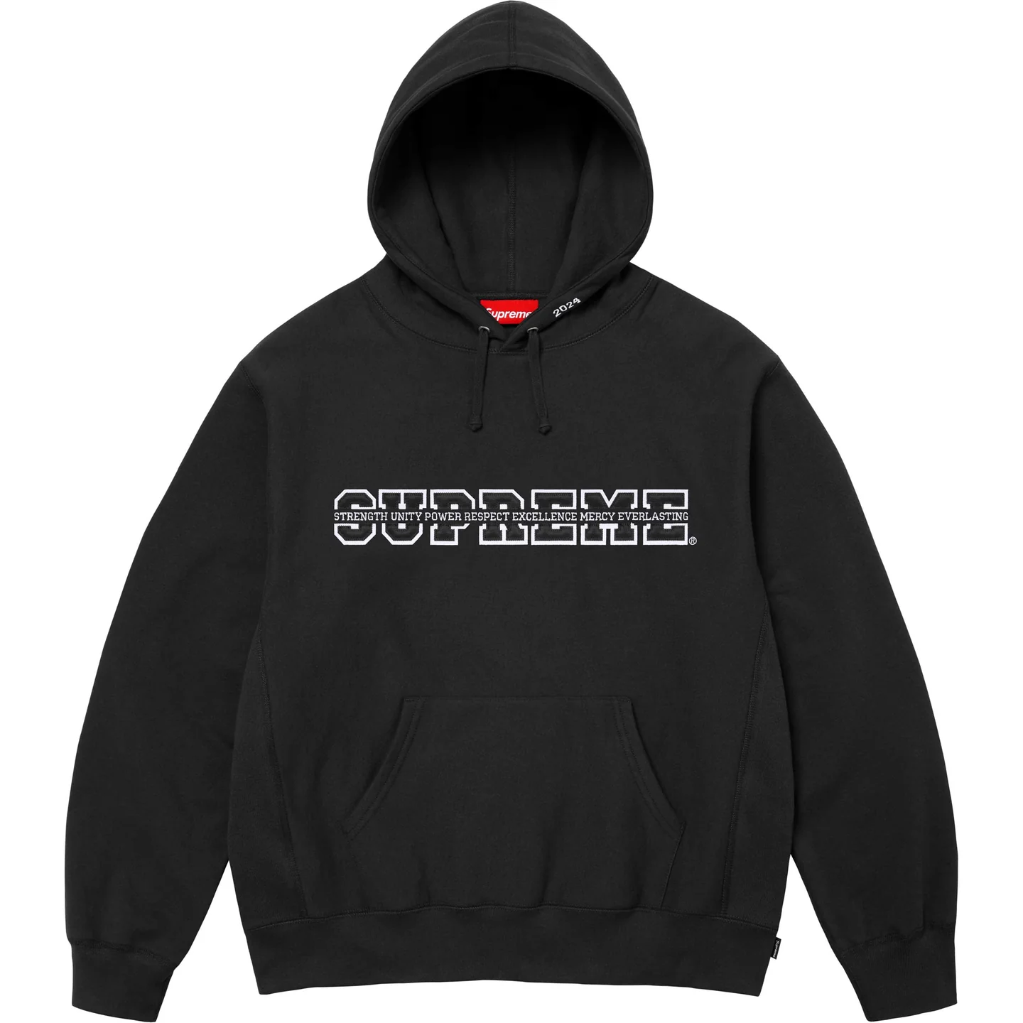 Supreme Collegiate Acronym Hooded Sweatshirt Black  - FW24CASB