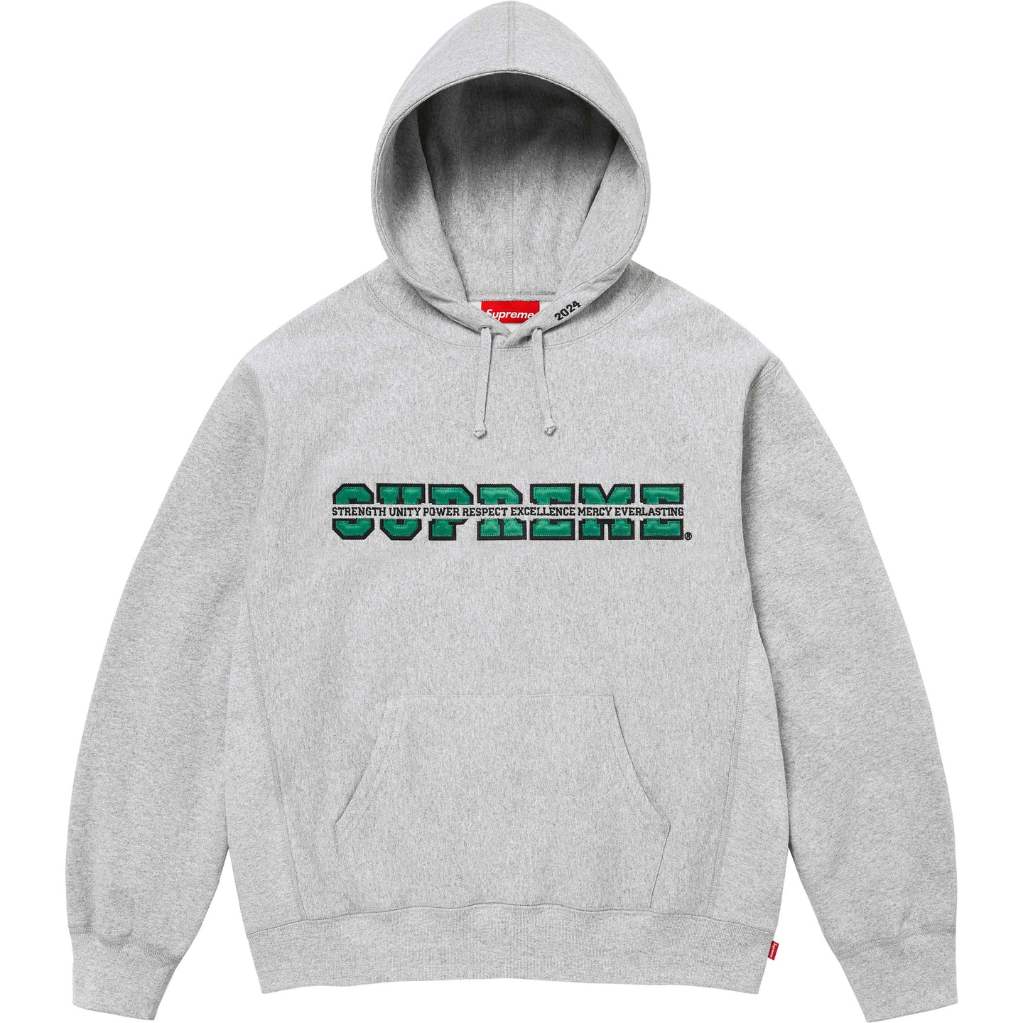 Supreme Collegiate Acronym Hooded Sweatshirt Heather Grey  - FW24CAHG