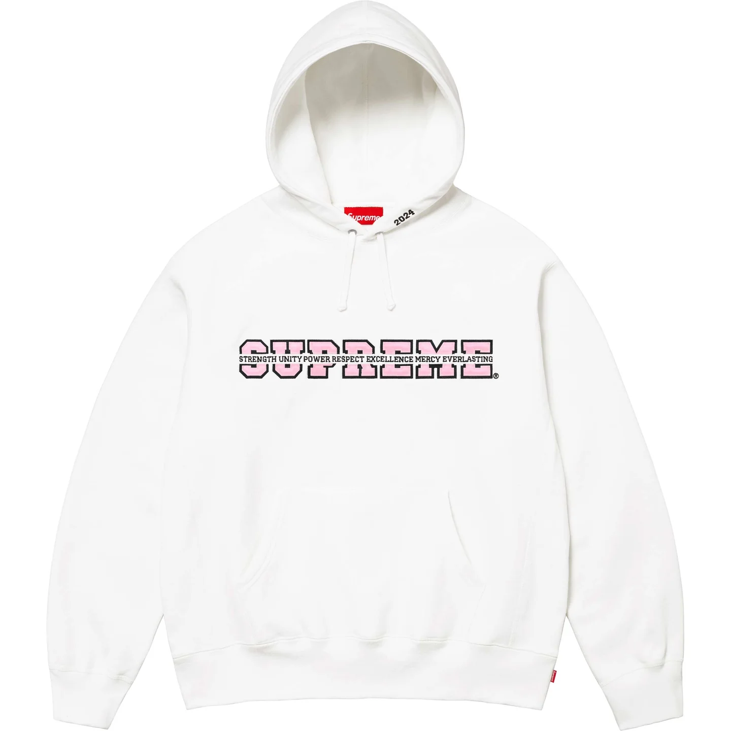 Supreme Collegiate Acronym Hooded Sweatshirt White  - FW24CASW