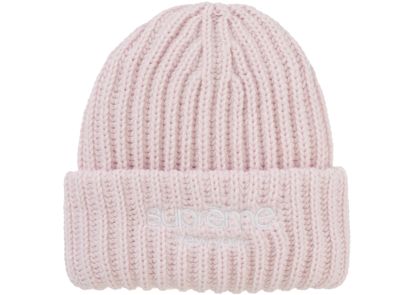 Supreme Classic Logo Chunky Ribbed Beanie (FW24) Pink  - FW24CHRIBP