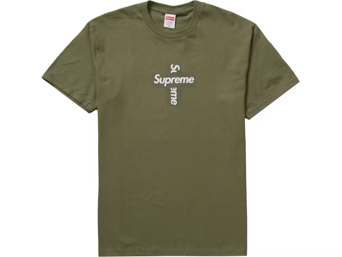 Supreme Cross Box Logo Tee Light Olive - FW20LightOliveCross 