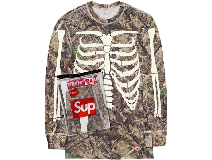 Supreme Hanes Bones Thermal Crew (1 Pack) Woodland Camo - FW24Thermalbones