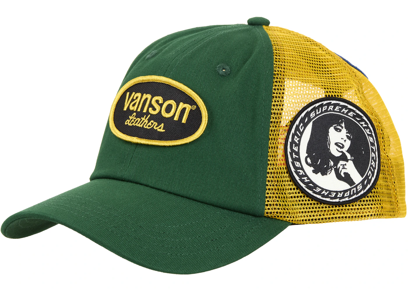 Supreme Hysteric Glamour Vanson Leather Mesh Back 6-Panel Green  - FW24HSCAPG