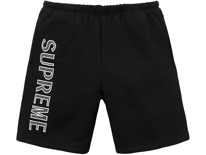 Supreme Leg Embroidery Sweatshort Black - SS18BlackEmbroidery