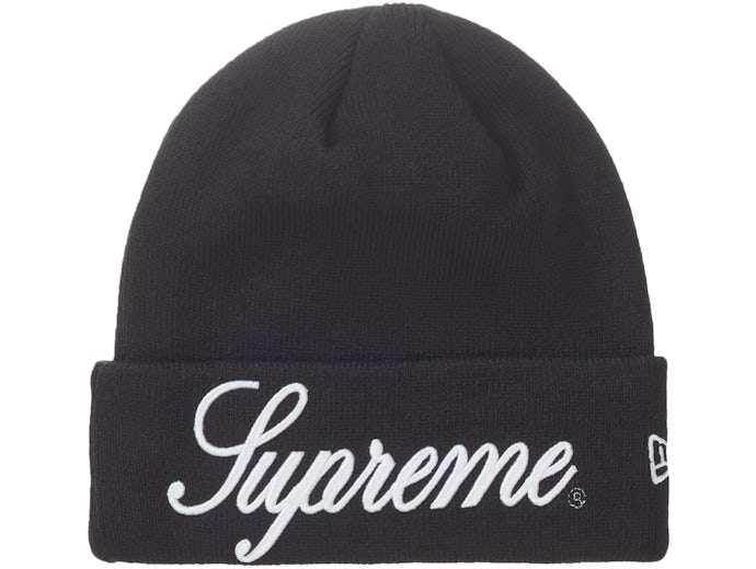 Supreme New Era Script Beanie Black  - FW24ScriptB