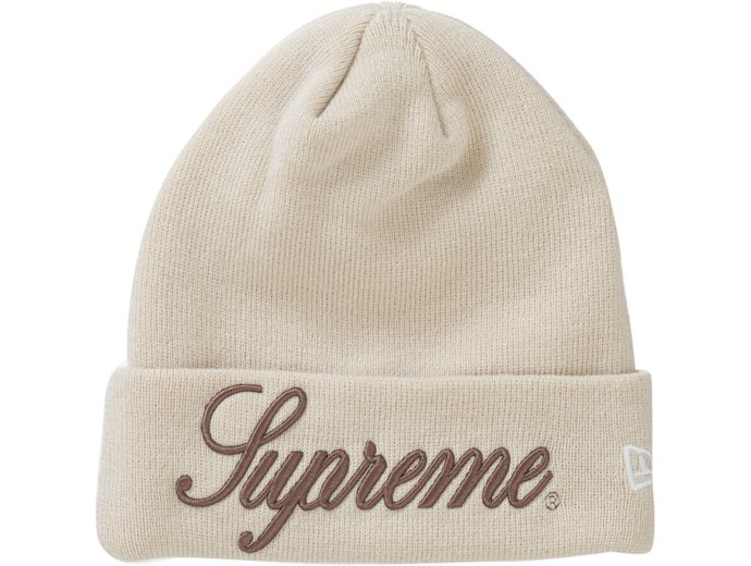 Supreme New Era Script Beanie Natural - FW24ScriptN