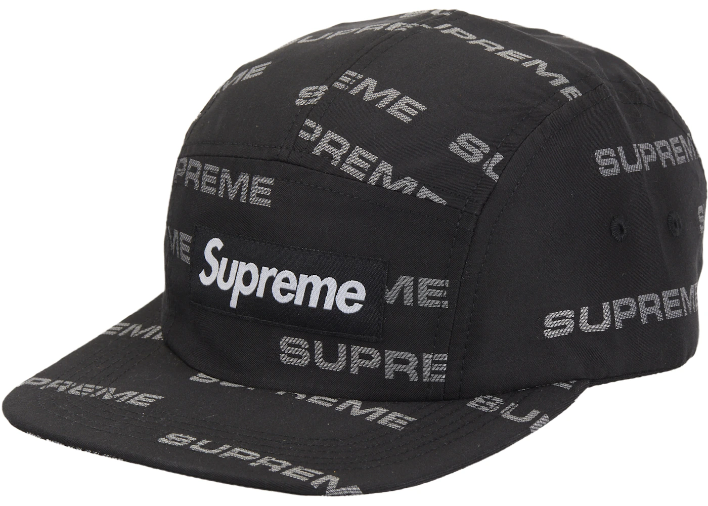 Supreme Reflective Jacquard Camp Cap Black  - FW24RJCCB