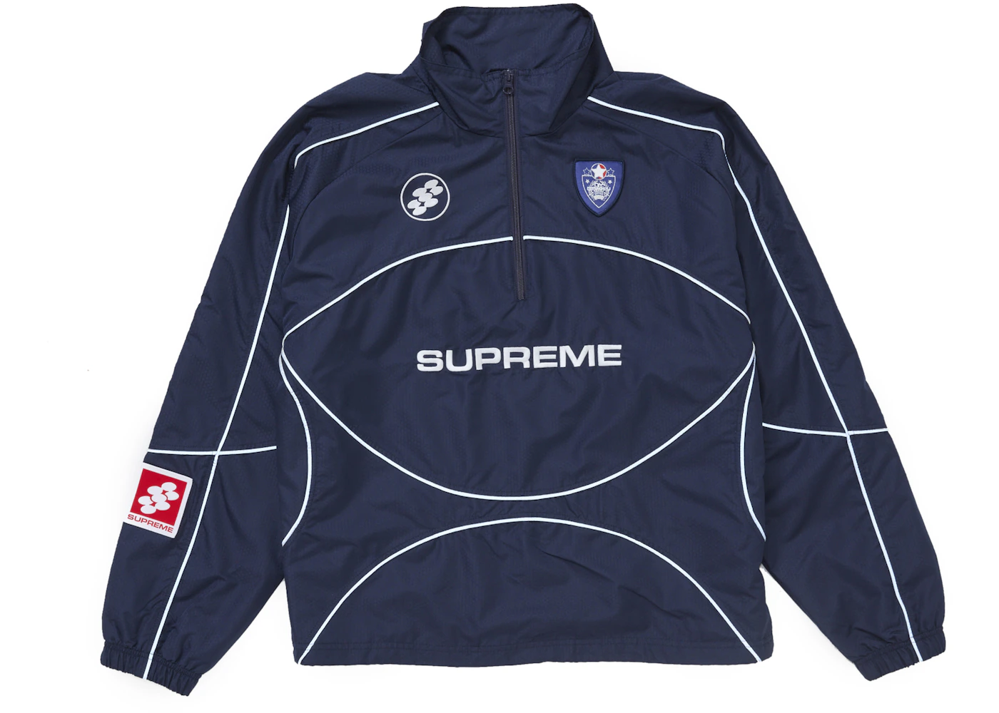 Supreme Reflective Piping Pullover Navy  - FW24RPN