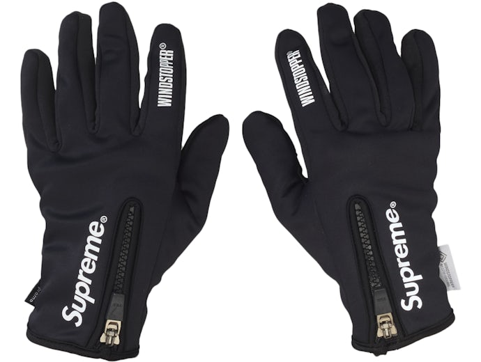 Supreme WINDSTOPPER Zip Gloves Black  - FW24WNSTPZGB