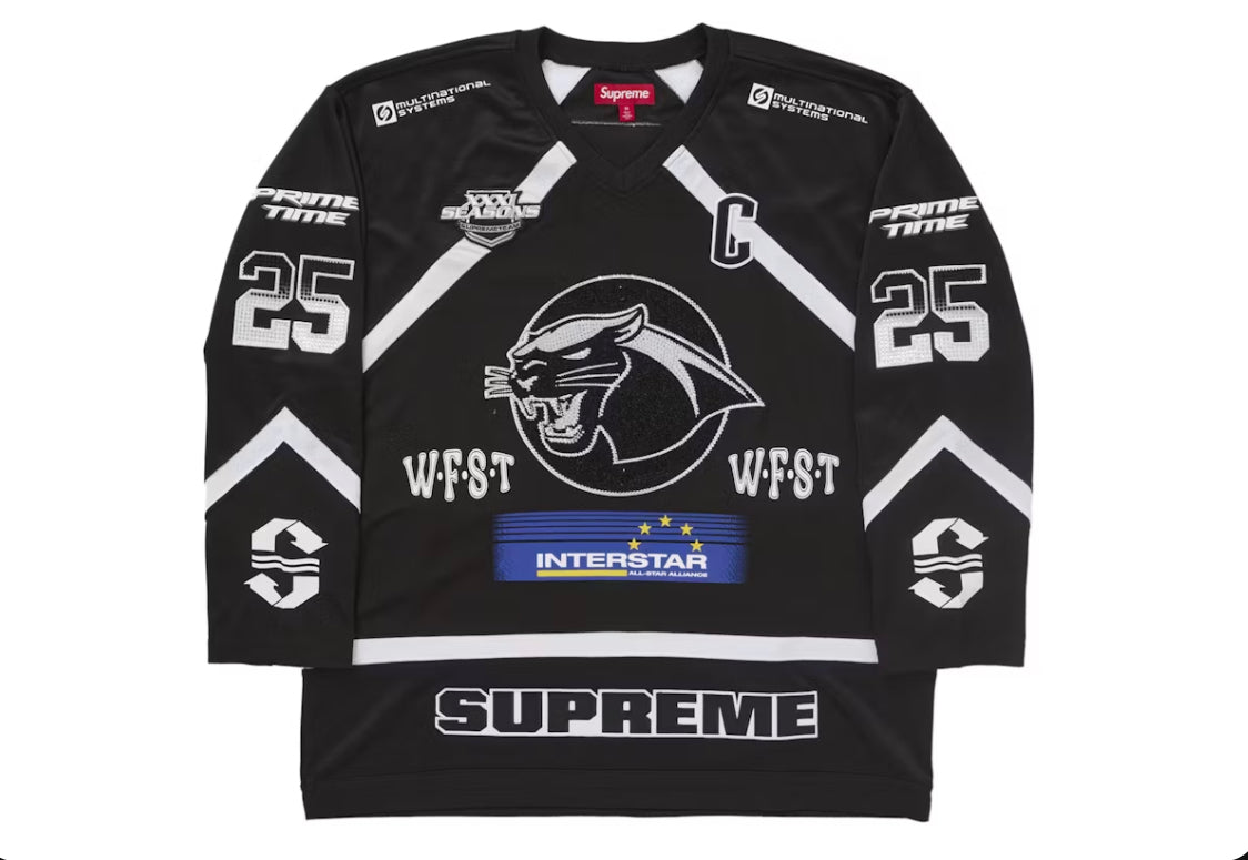 Supreme Rhinestone Hockey Jersey Black - SUP - HOCK3Y