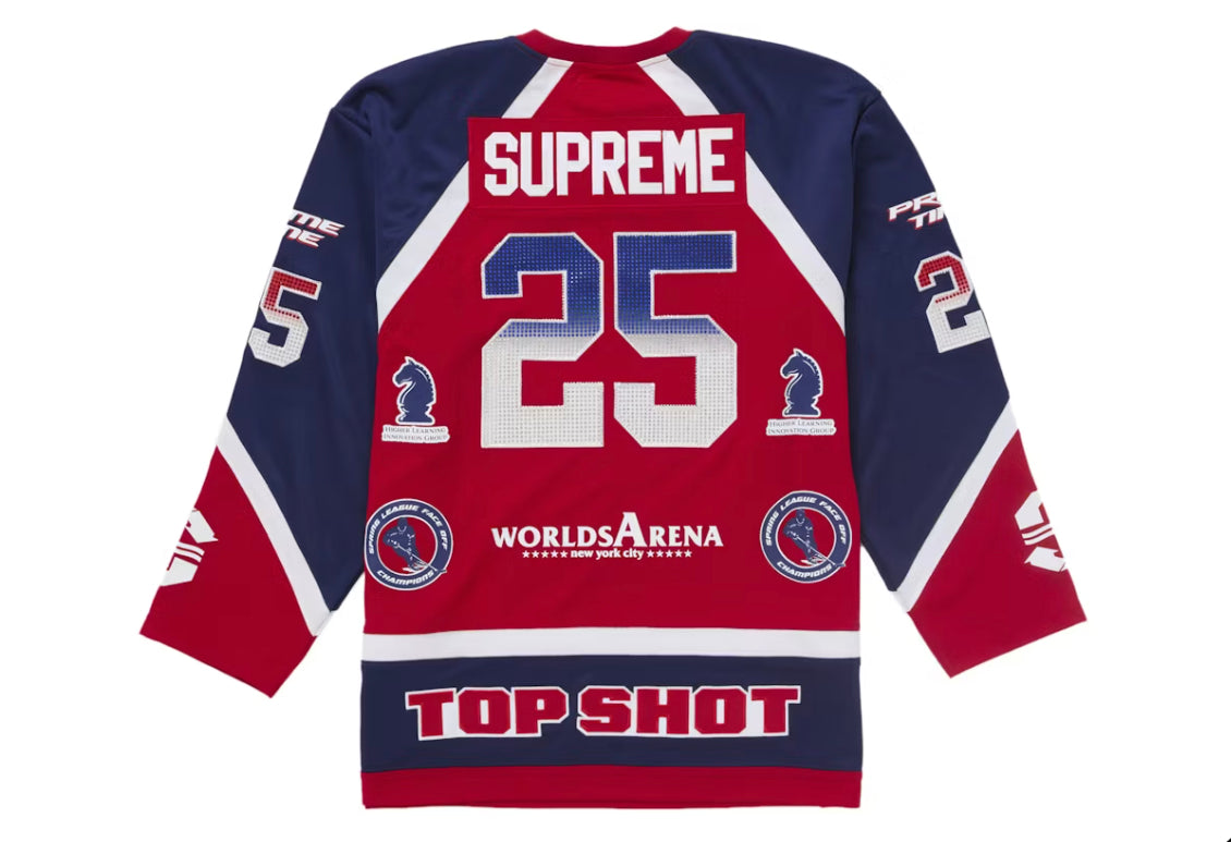 Supreme Rhinestone Hockey Jersey Red - SUP - H0CKEY