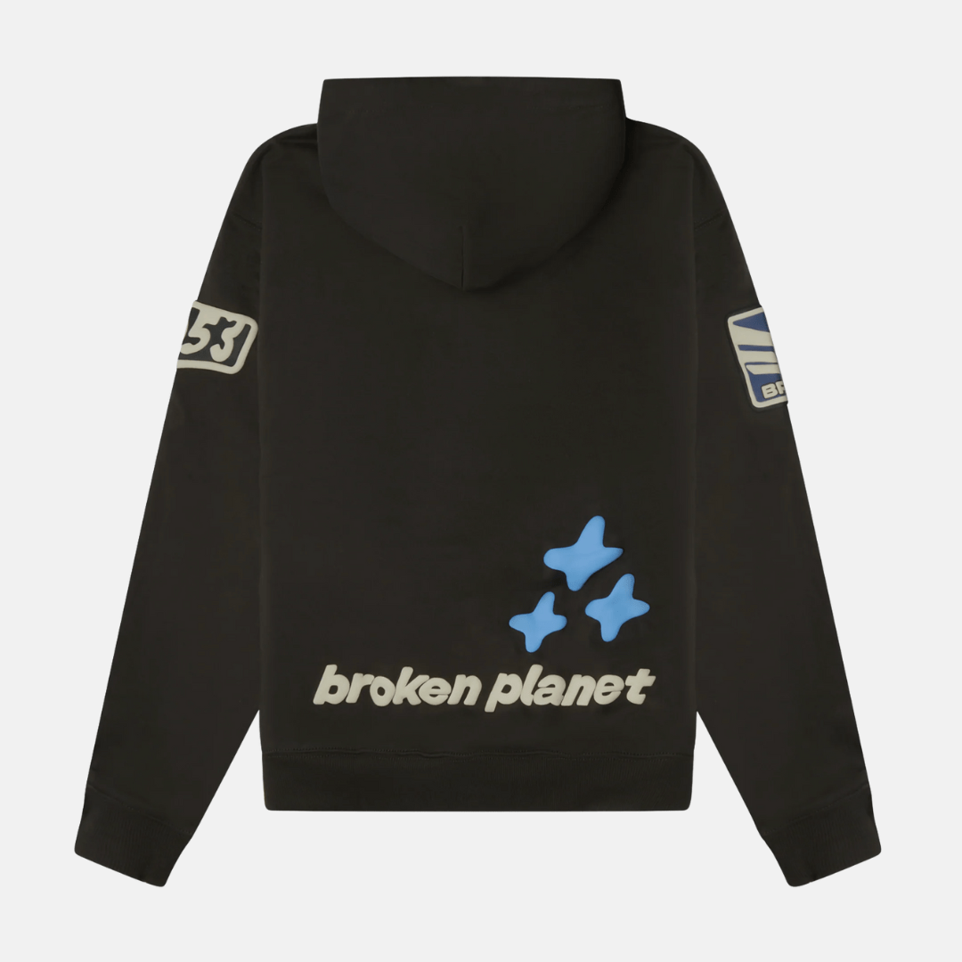 Broken Planet Escape To The Future Hoodie Soot Black - BR0KEN - SC00T